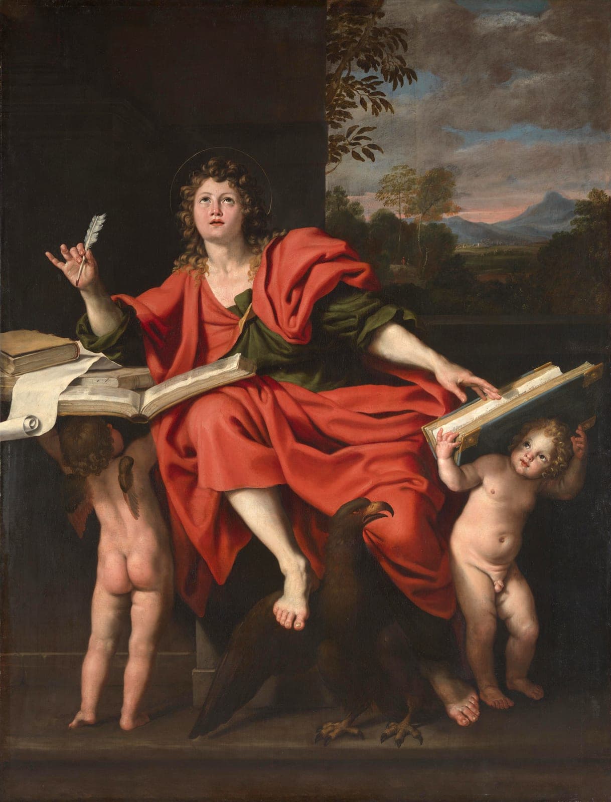 St. John the Evangelist with his eagle and the book of the Gospel